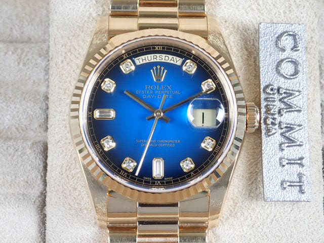 ロレックス デイデイト Ref.18238 ブルーグラデーション文字盤 中古 day-date-19