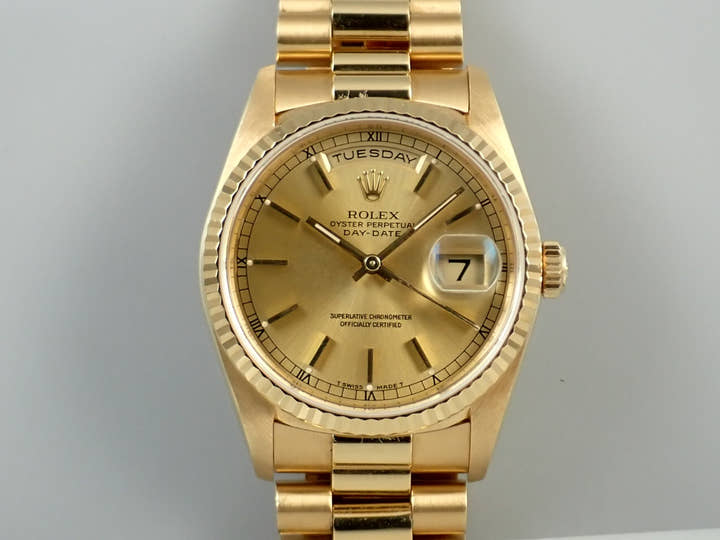 Rolex Day-Date 36 Ref. 18238 Yellow Gold Champagne Gold Dial