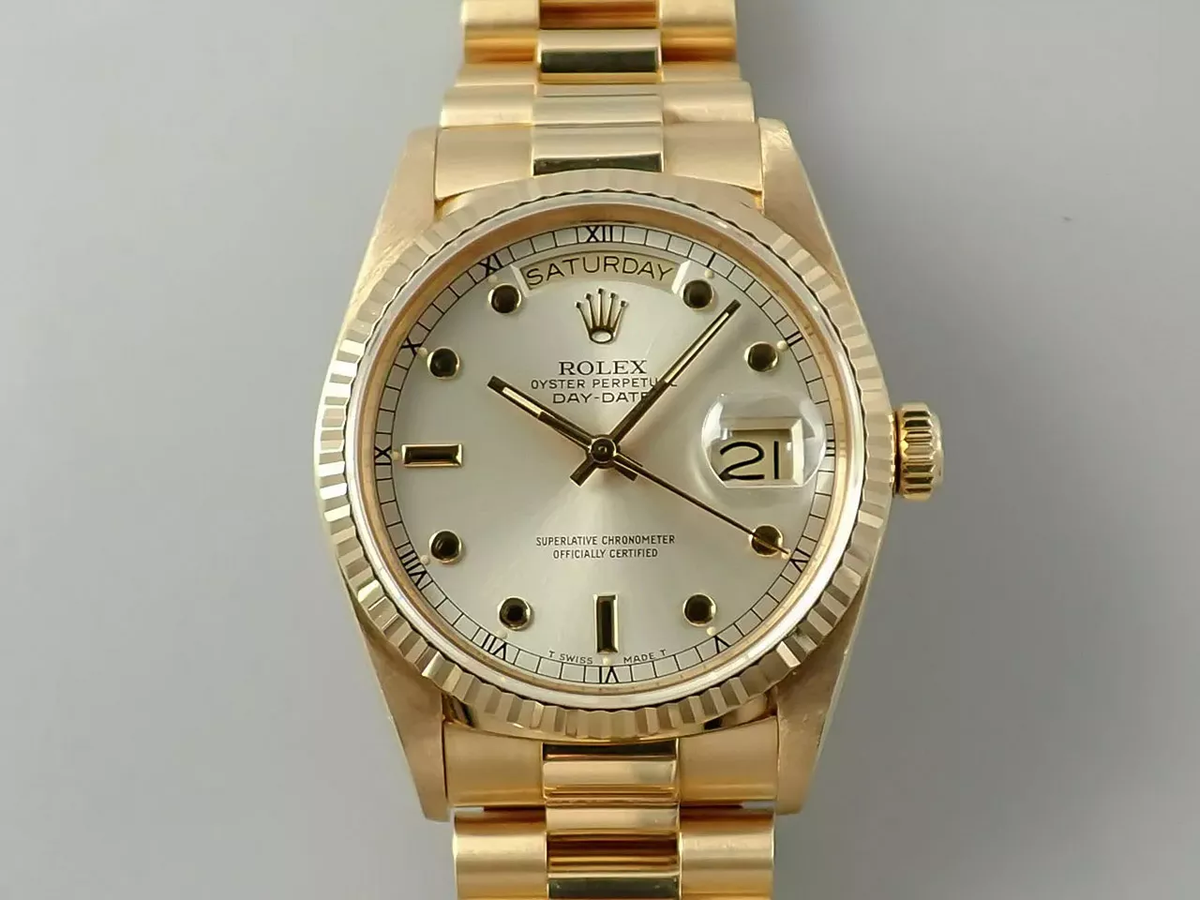 ロレックス デイデイト36 Ref.18038 シルバー文字盤 美品 AJ95865L