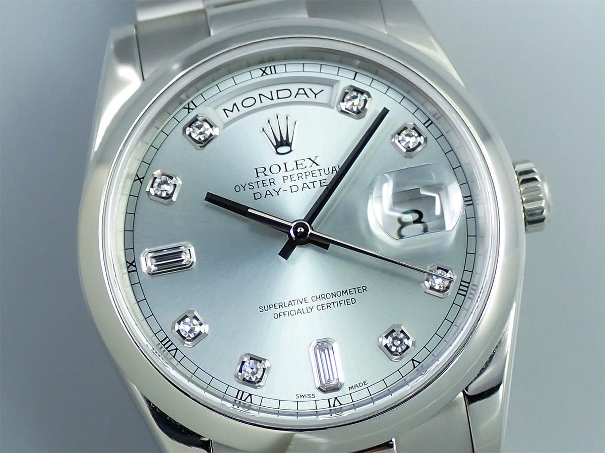 ロレックス デイデイト36 Ref.118206A アイスブルー文字盤 美品 50U8RAPY