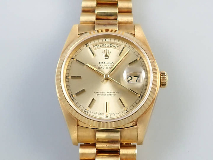 Rolex Day-Date 36 Ref. 18038 Yellow Gold Champagne Dial
