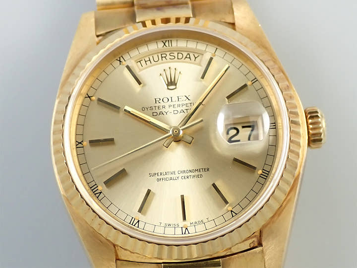 Rolex Day-Date 36 Ref. 18038 Yellow Gold Champagne Dial