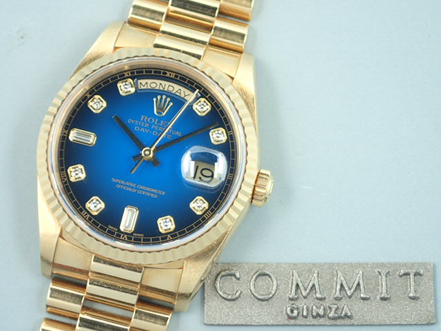 Rolex Day Date 10P Diamond Blue Gradient