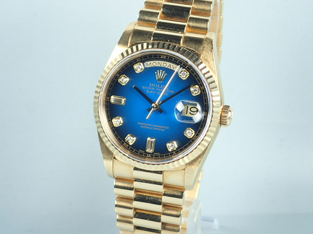 Rolex Day Date 10P Diamond Blue Gradient