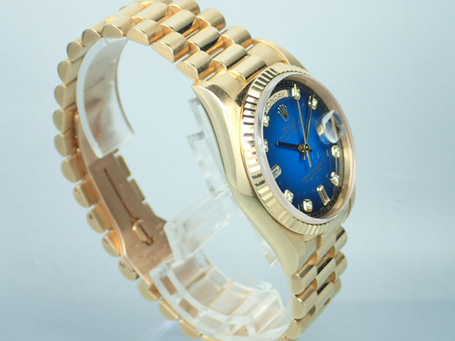 Rolex Day Date 10P Diamond Blue Gradient