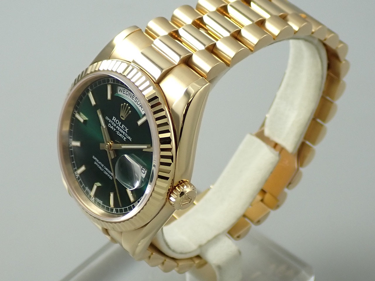 ロレックス デイデイト36 118238 グリーン 中古 44YW6604 ｜高級