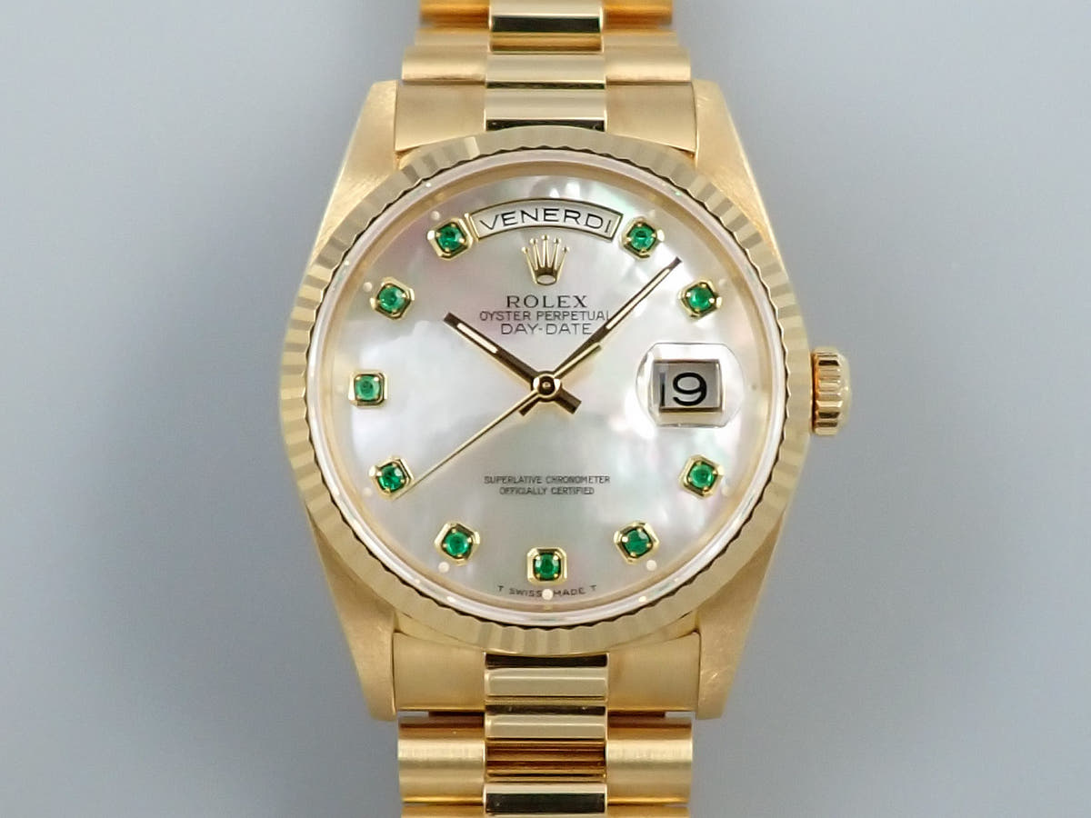 ロレックス デイデイト36 Ref.18238NGE ホワイトシェル文字盤 中古 26ZL5JA2
