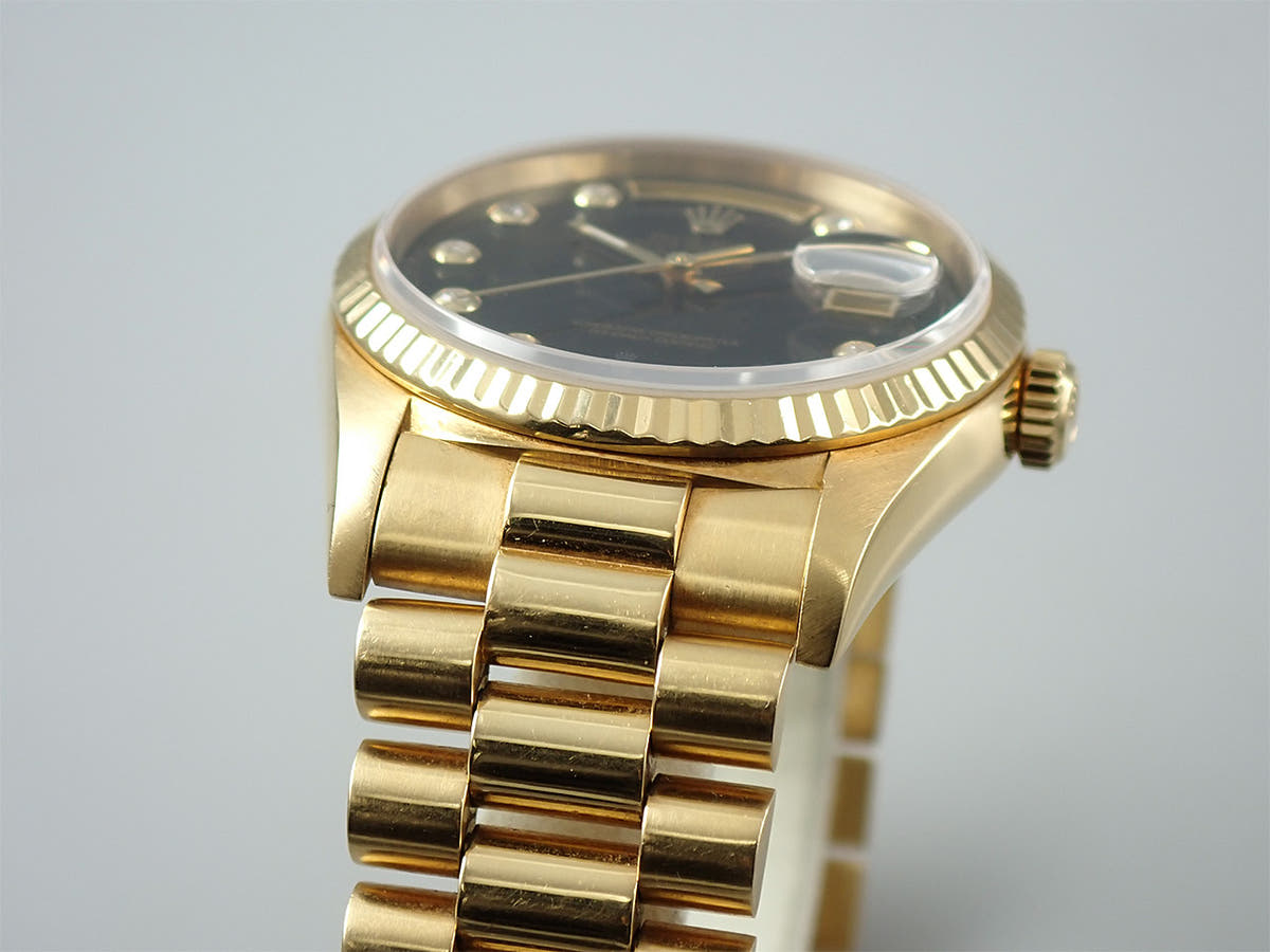ロレックス デイデイト36 Ref.18238G オニキス×10Pダイヤ文字盤 中古 R8U74SW0