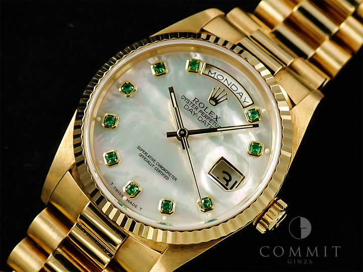 ロレックス デイデイト36 Ref.18238NGE イエローゴールド ホワイトシェル文字盤