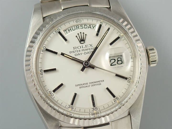 ロレックス デイデイト36 Ref.1803 ホワイトゴールド シルバー文字盤 中古 5A9FTVXL