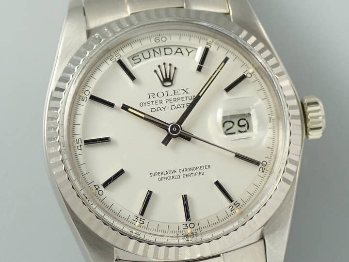 ロレックス デイデイト36 Ref.1803 ホワイトゴールド シルバー文字盤 中古 6T37PAUL