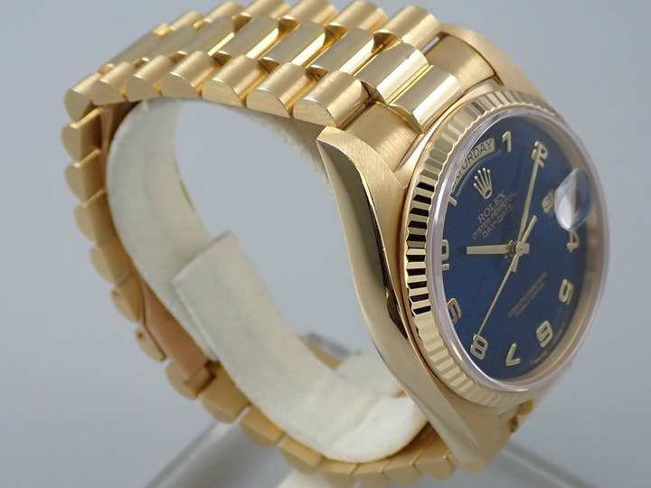 ロレックス デイデイト36 Ref.18038 イエローゴールド ブルーコンピューター文字盤