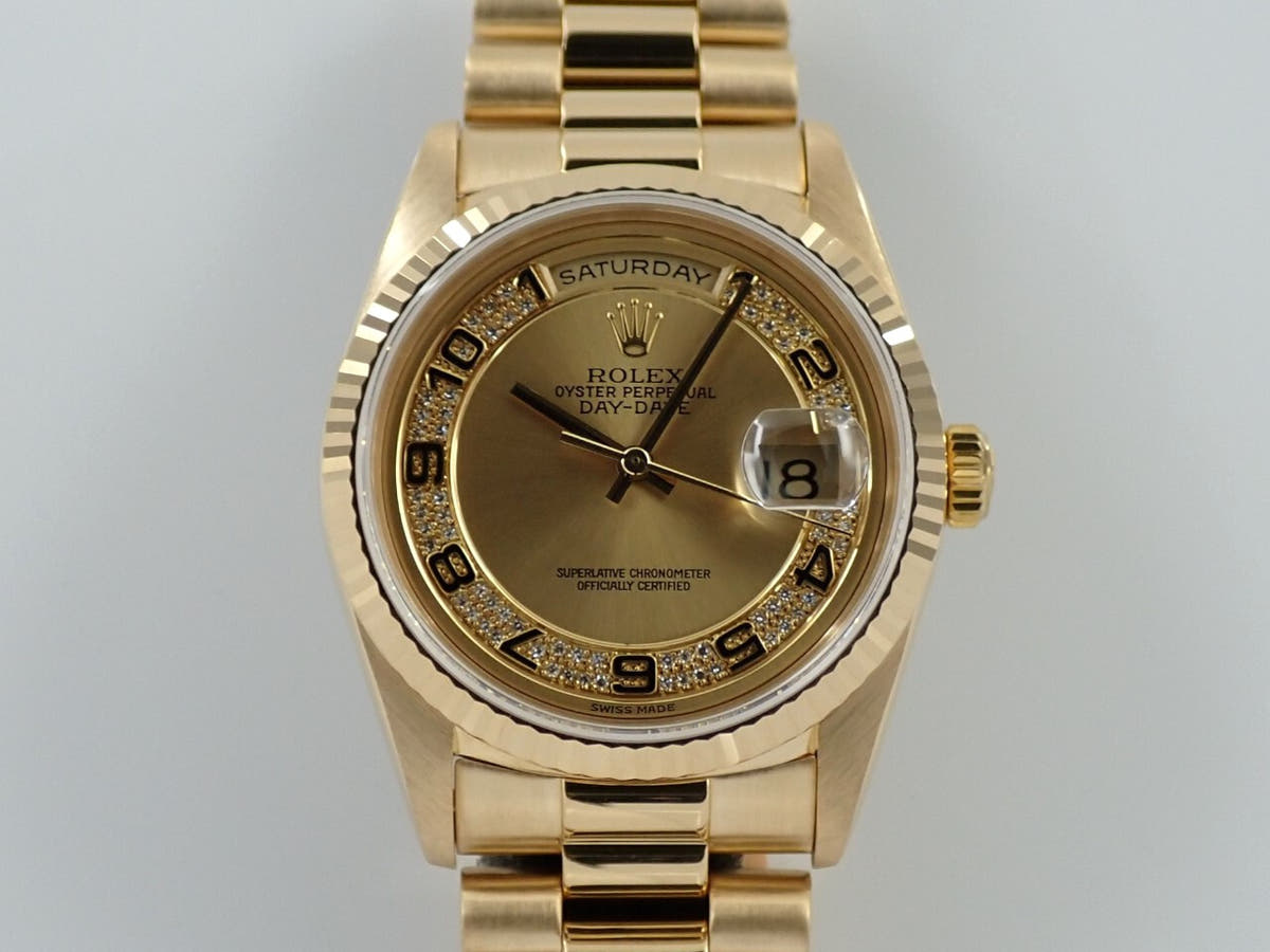 ロレックス デイデイト36 Ref.18238MA シャンパンミリヤードアラビア文字盤 中古 W5WCCRT1