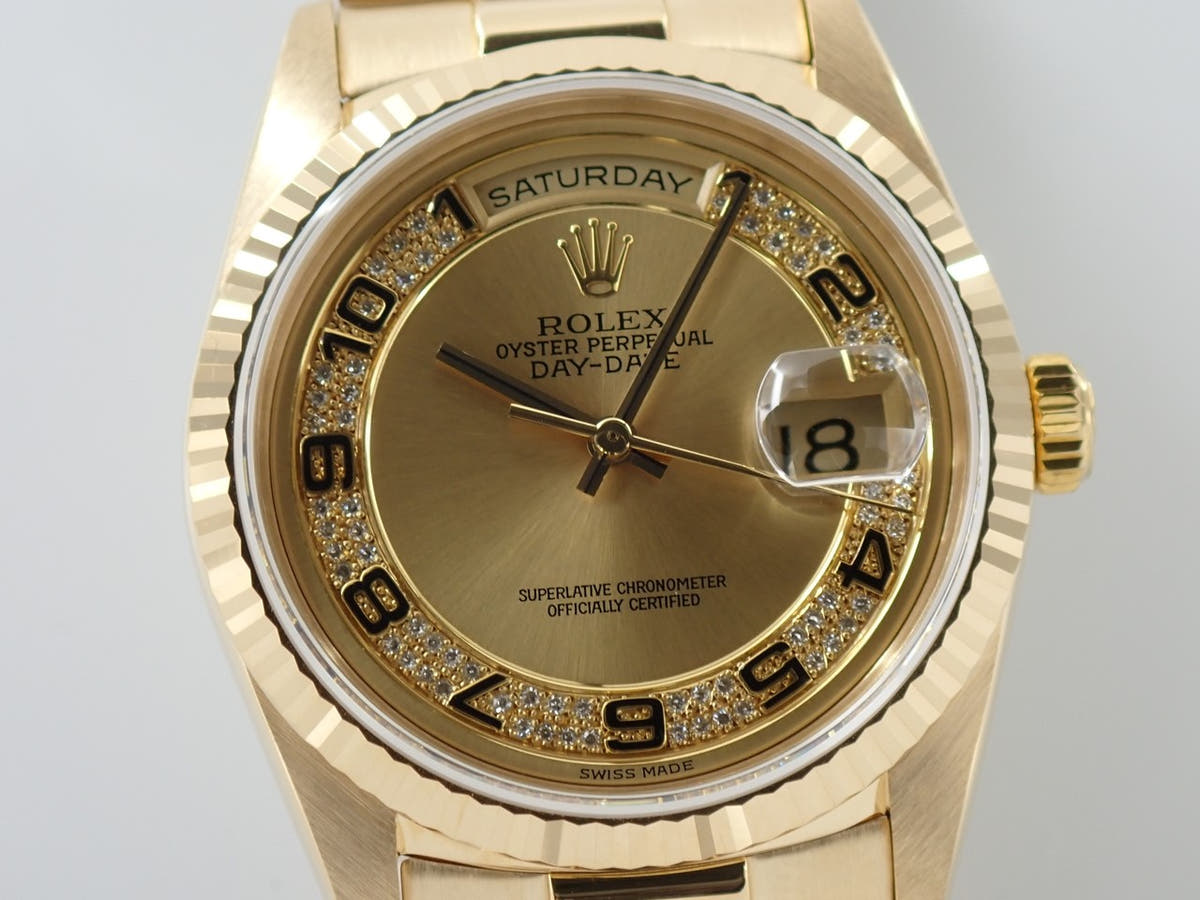 ロレックス デイデイト36 Ref.18238MA シャンパンミリヤードアラビア文字盤 中古 W5WCCRT1