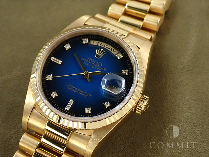 Rolex Day-Date 36 Ref. 18238A Yellow Gold Blue Gradient Dial