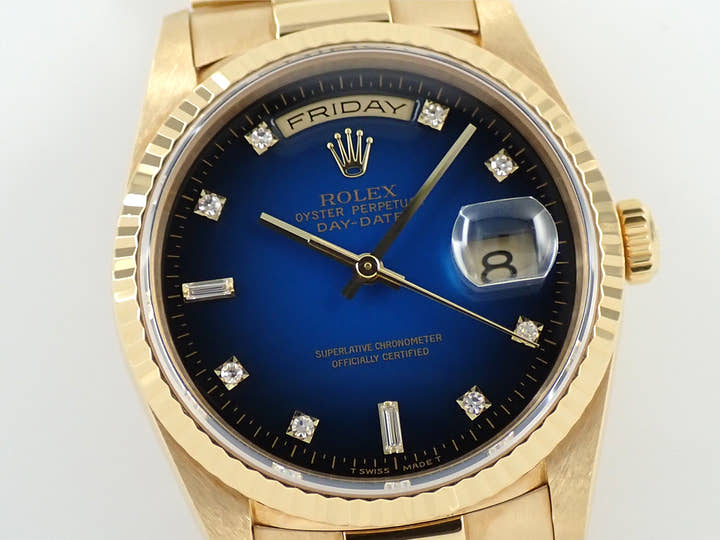 Rolex Day-Date 36 Ref. 18238A Yellow Gold Blue Gradient Dial