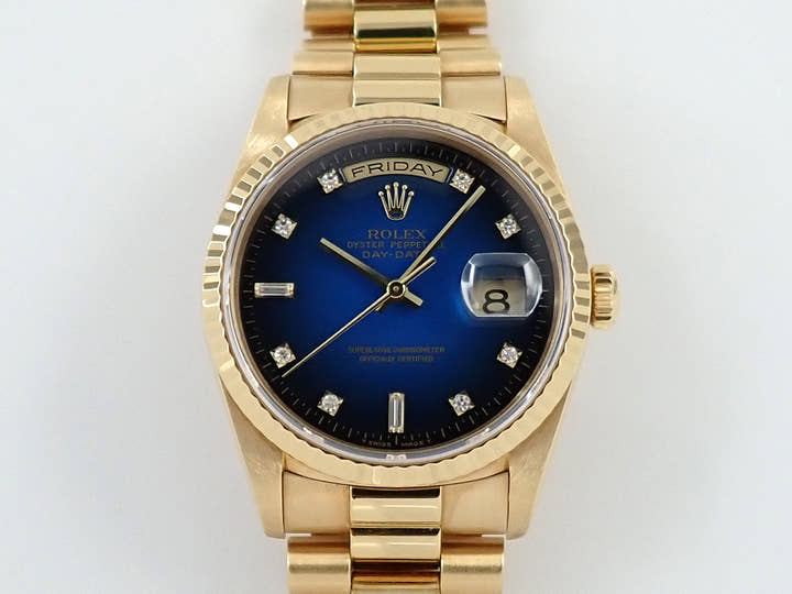 Rolex Day-Date 36 Ref. 18238A Yellow Gold Blue Gradient Dial