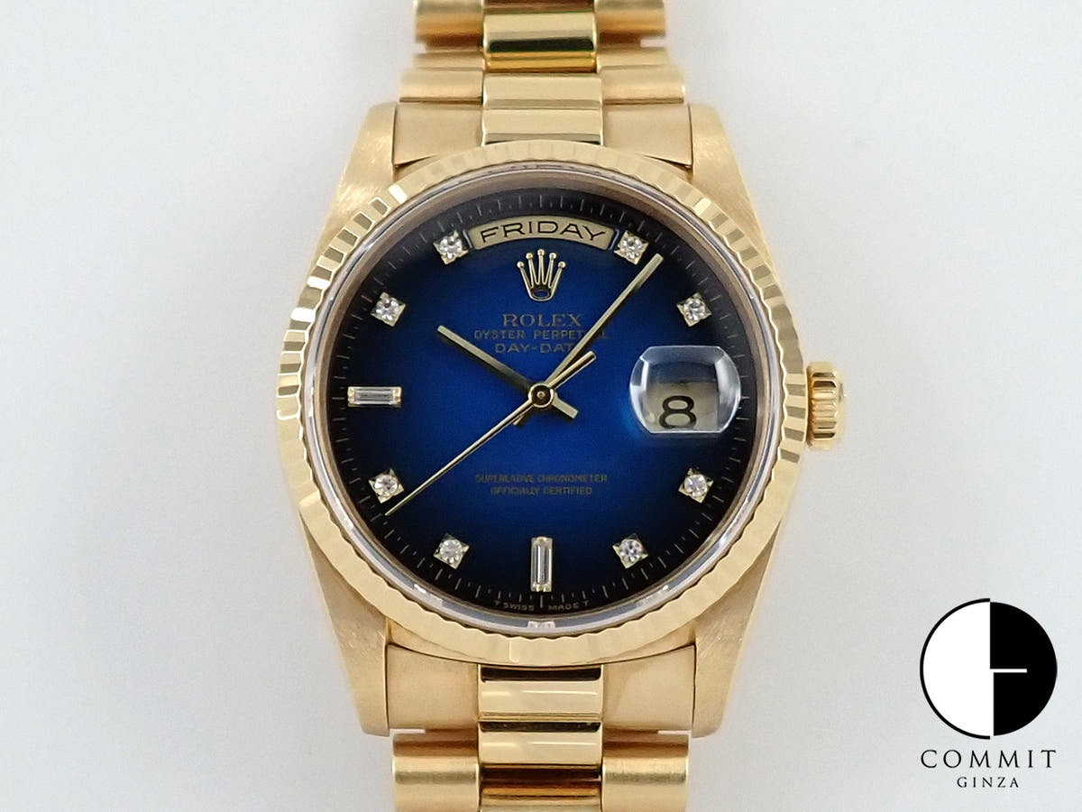 Rolex Day-Date 36 Ref. 18238A Yellow Gold Blue Gradient Dial