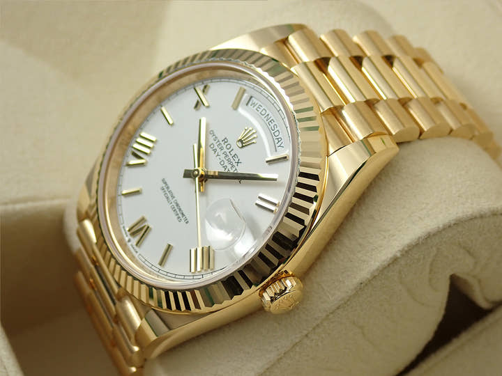 ロレックス デイデイト40 Ref.228238 イエローゴールド ホワイトローマン文字盤