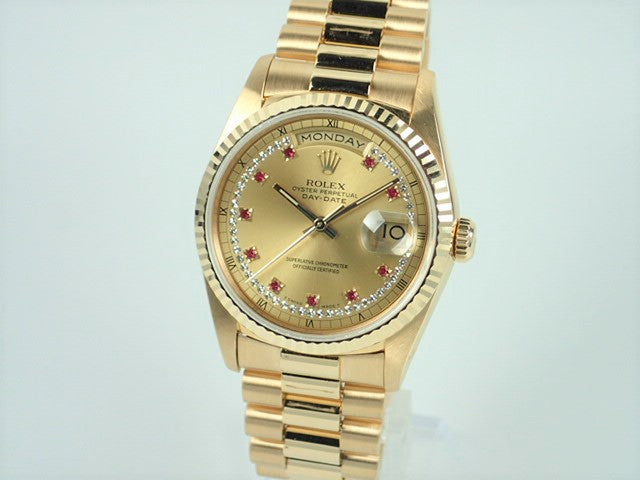 Rolex Day Date 10P Ruby/Circle Diamond