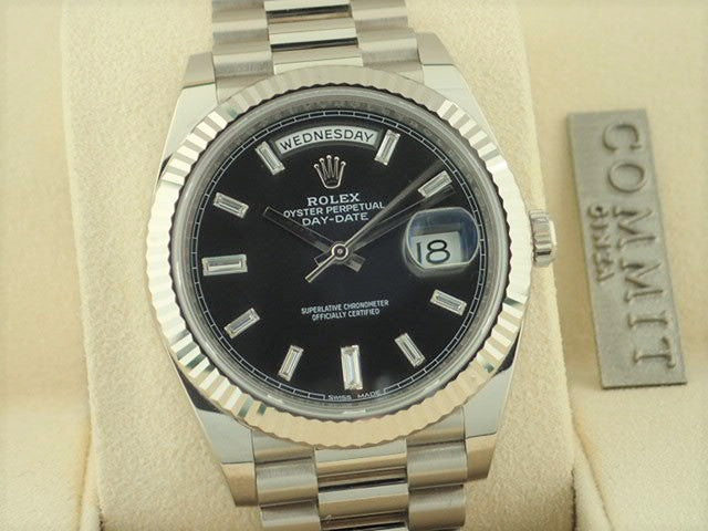 Rolex Day-Date 40 Black/Bucket Diamonds