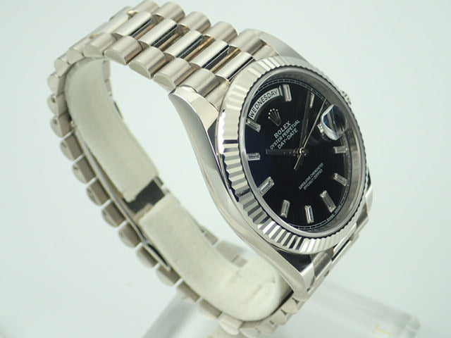 Rolex Day-Date 40 Black/Bucket Diamonds