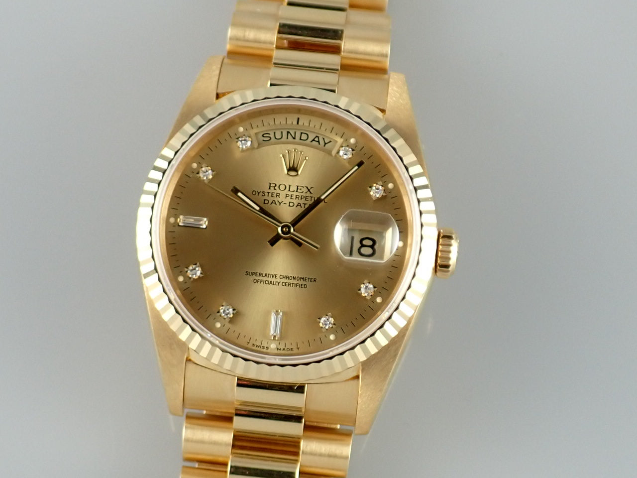 Rolex Day Date Champagne 10P Diamond L Series &lt;Warranty, Box, etc.&gt;