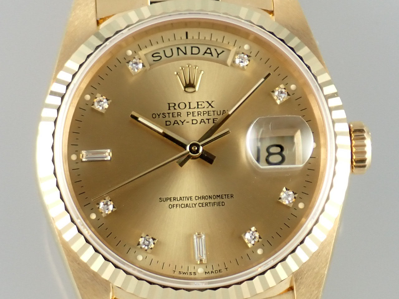 Rolex Day Date Champagne 10P Diamond L Series &lt;Warranty, Box, etc.&gt;