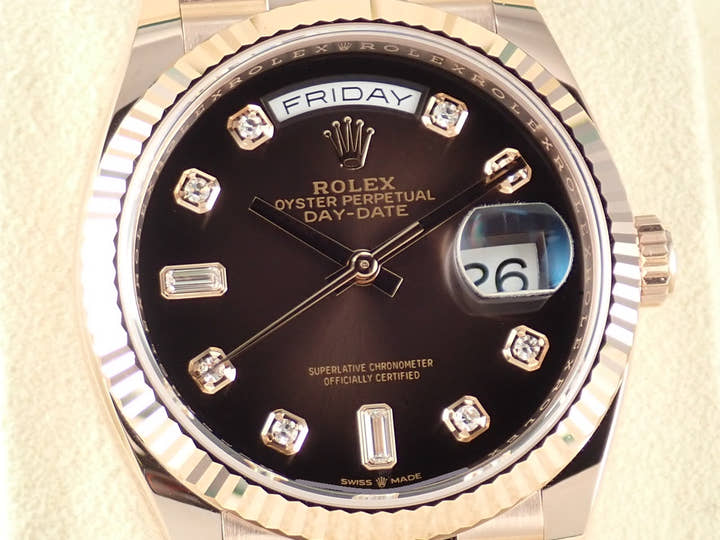 ロレックス デイデイト Ref.128235 ブラウン文字盤 未使用 day-date-75