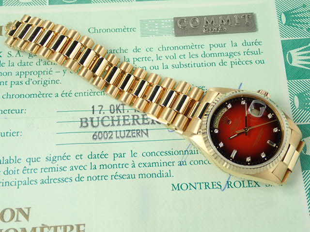 Rolex Day Date 10P Diamond Cherry Gradient