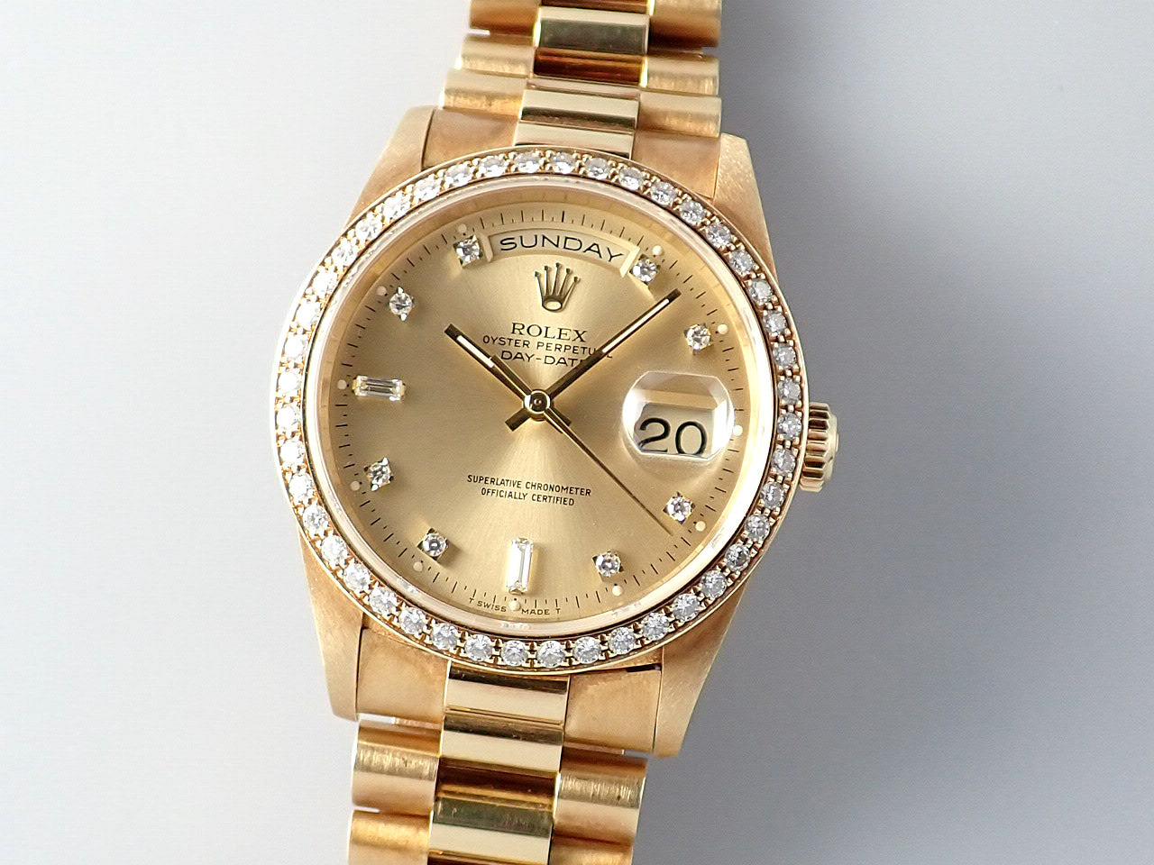 Rolex Day Date 10P Diamond Diamond Bezel &lt;Box&gt;