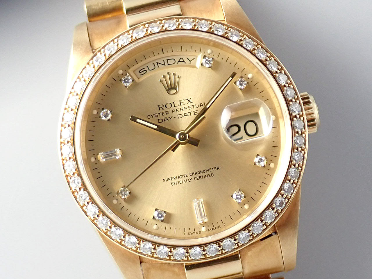 Rolex Day Date 10P Diamond Diamond Bezel &lt;Box&gt;