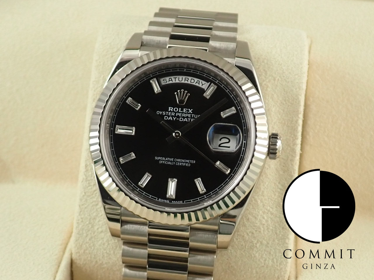 Rolex Day-Date 40 Black Dial 10P Bucket Diamonds [Good Condition] &lt;Warranty, Box, etc.&gt;