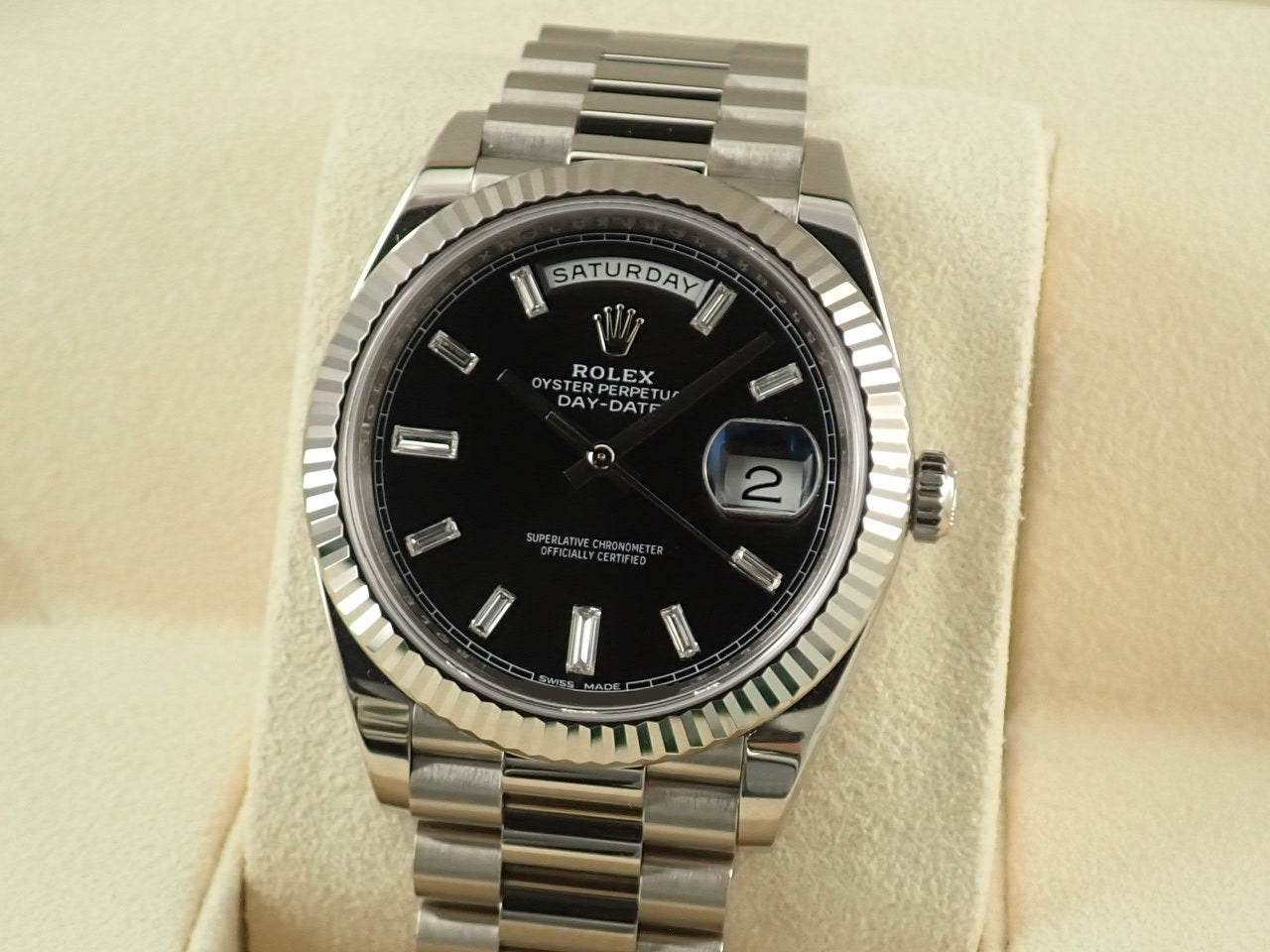 Rolex Day-Date 40 Black Dial 10P Bucket Diamonds [Good Condition] &lt;Warranty, Box, etc.&gt;