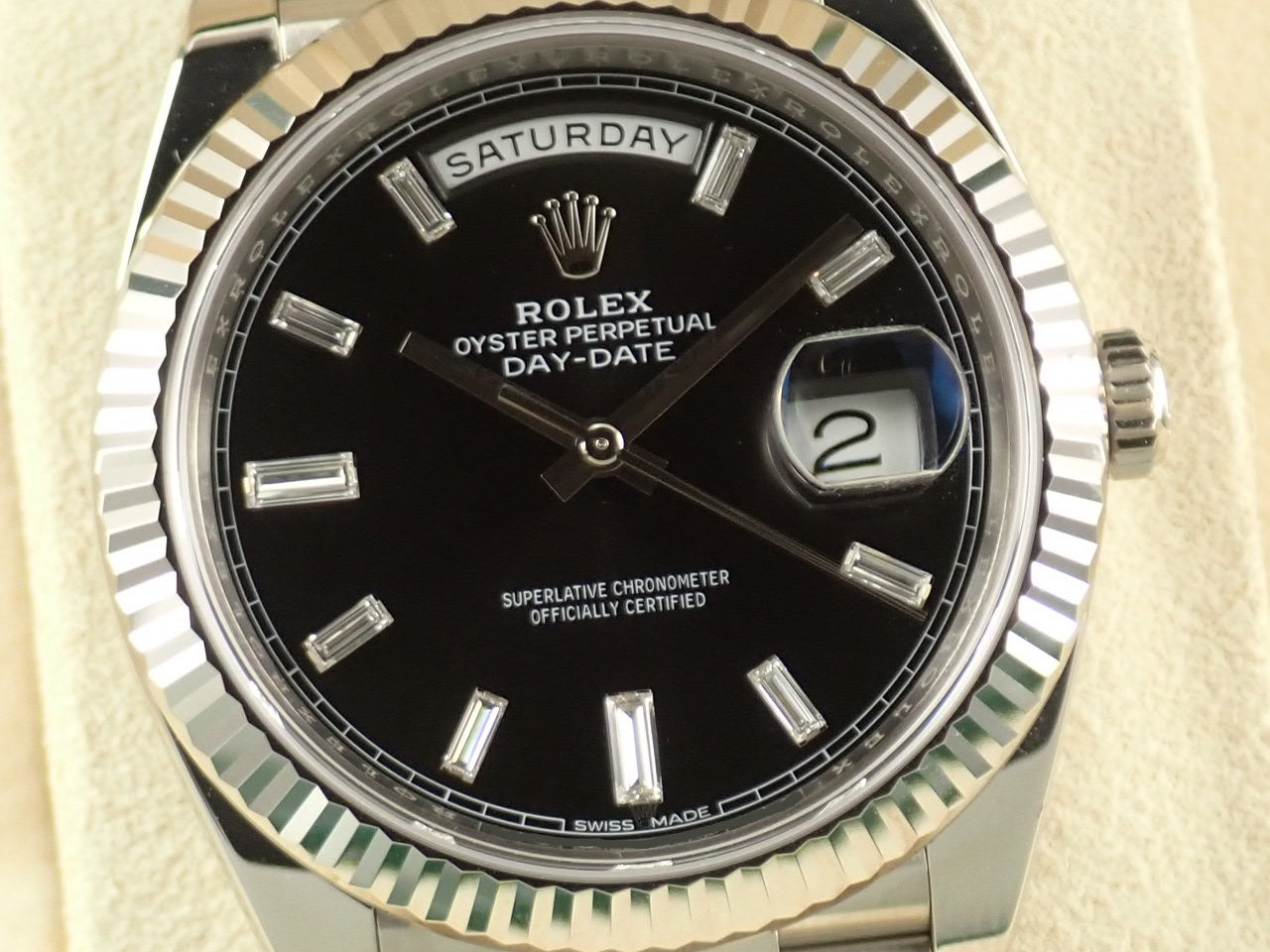 Rolex Day-Date 40 Black Dial 10P Bucket Diamonds [Good Condition] &lt;Warranty, Box, etc.&gt;