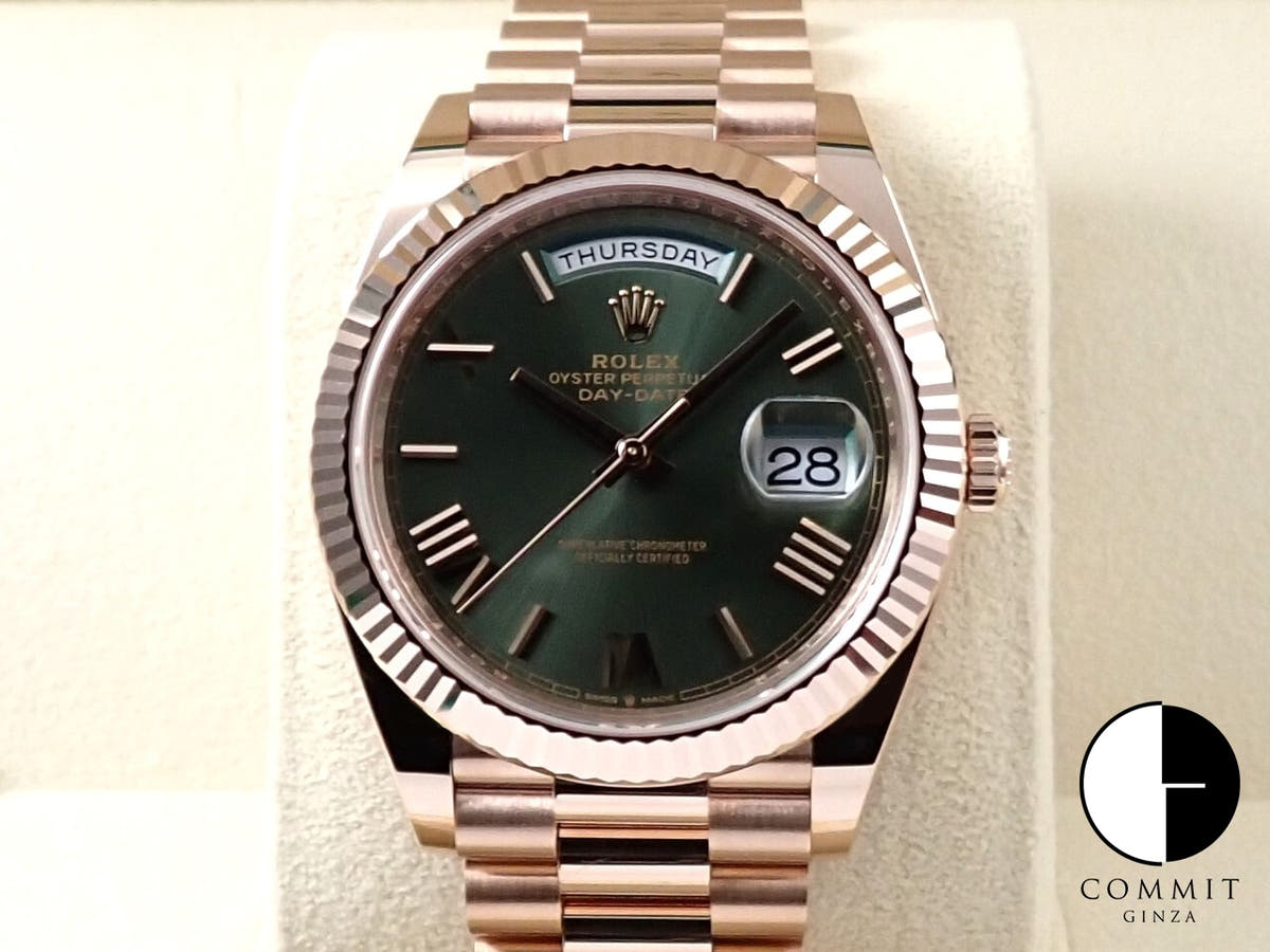 ロレックス デイデイト40 Ref.228235 オリーブグリーン文字盤 美品 7J8910AW