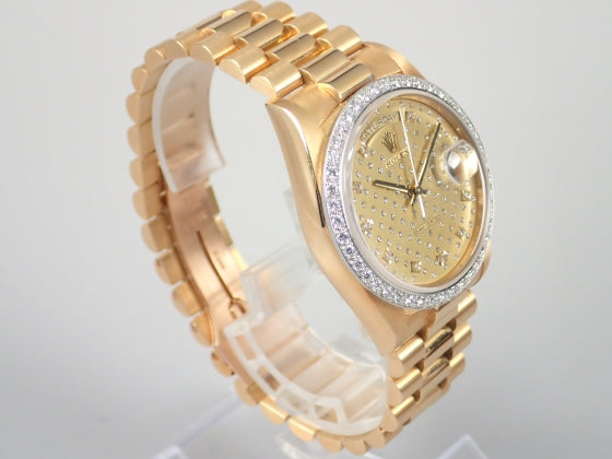 Rolex Day Date Diamond Dial Diamond Bezel