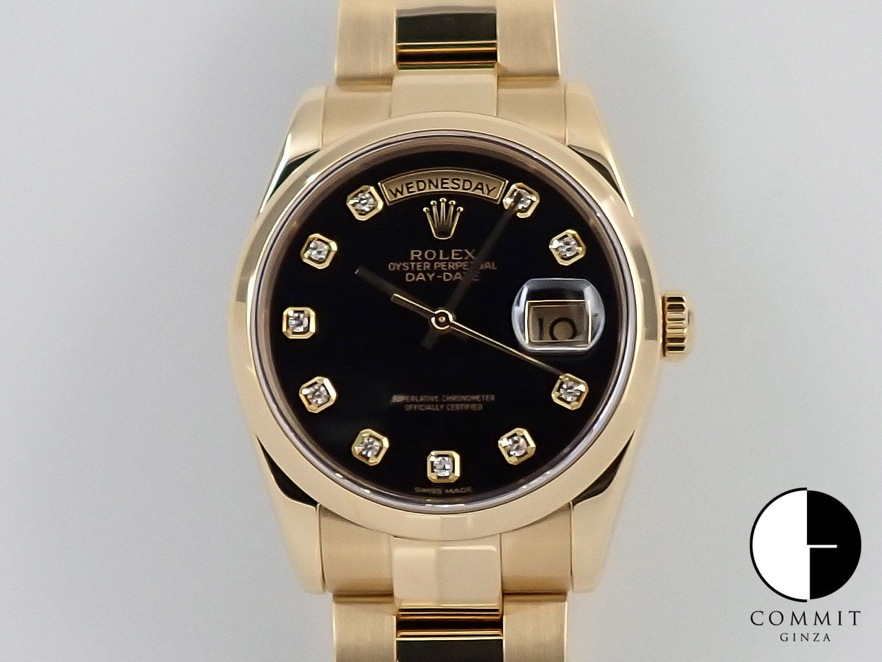 Rolex Day-Date Ref.118208G 18KYG Onyx x 10P Diamond Dial