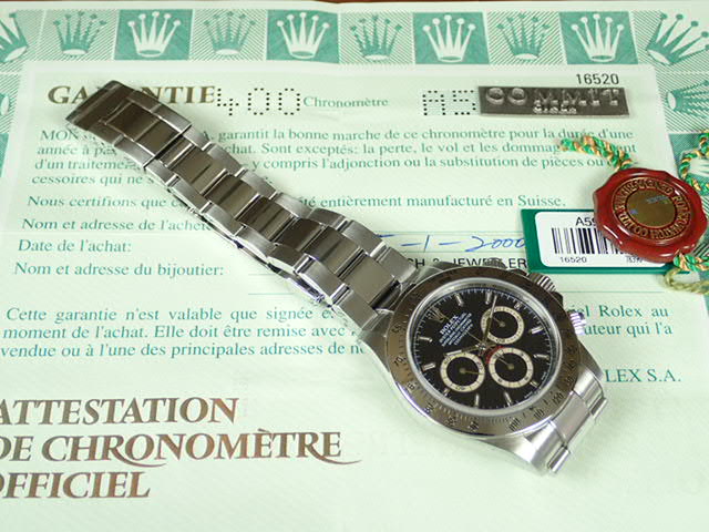 Rolex Daytona El Primero Black Dial A Serial Ref.16520