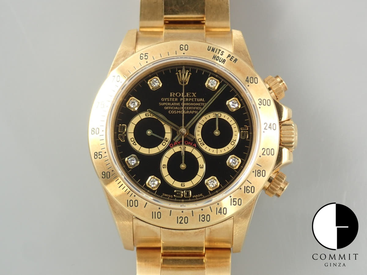 ロレックス デイトナ エルプリメロ Ref.16528G ブラック8Pダイヤ文字盤 中古 5W5ZF30X