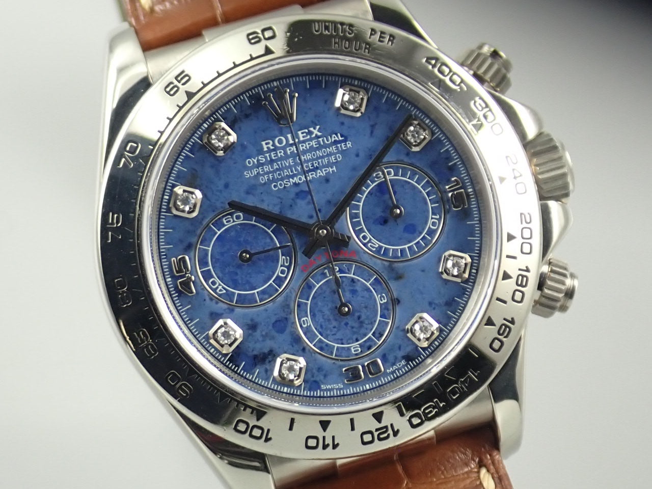 Rolex Daytona Sodalite Dial 8P Diamonds &lt;Warranty Box and Others&gt;