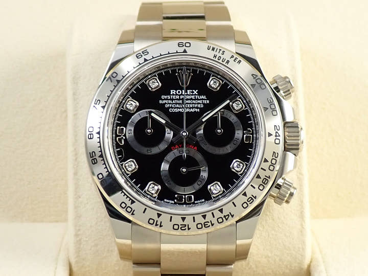 ロレックス デイトナ Ref.116509G ホワイトゴールド ブラックx8Pダイヤ文字盤