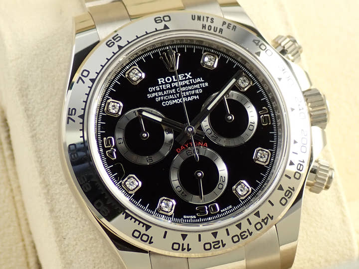 ロレックス デイトナ Ref.116509G ホワイトゴールド ブラックx8Pダイヤ文字盤