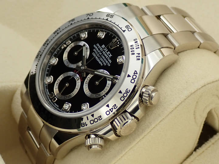 ロレックス デイトナ Ref.116509G ホワイトゴールド ブラックx8Pダイヤ文字盤