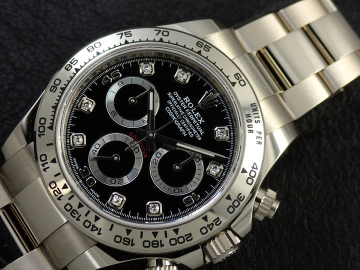 ロレックス デイトナ Ref.116509G ホワイトゴールド ブラックx8Pダイヤ文字盤