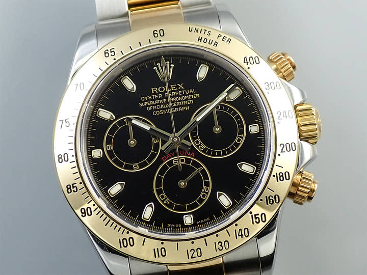 ロレックス デイトナ Ref.116523 ステンレススチール/イエローゴールド ブラック文字盤