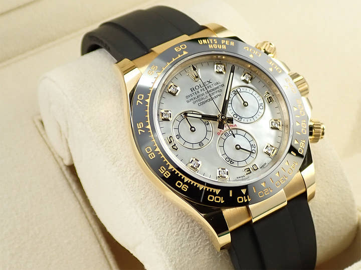 ロレックス デイトナ Ref.116518LNNG イエローゴールド ホワイトシェルx8Pダイヤ文字盤
