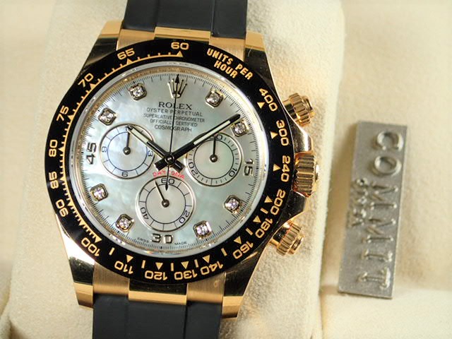 Rolex Daytona White Shell/8P Diamond 18KYG