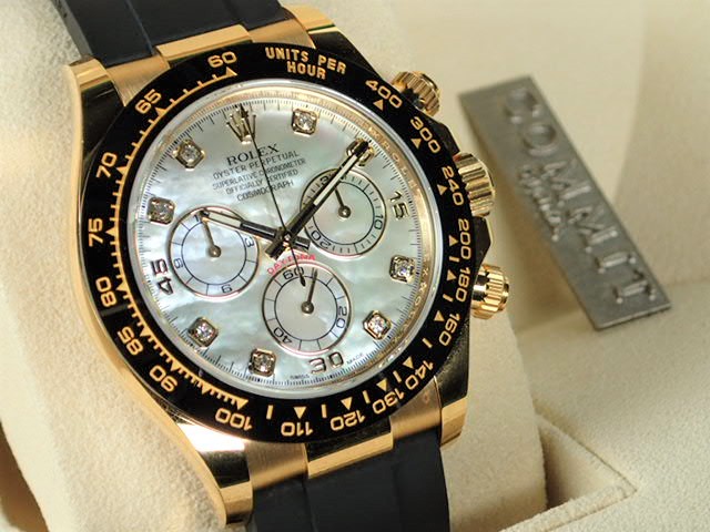 Rolex Daytona White Shell/8P Diamond 18KYG