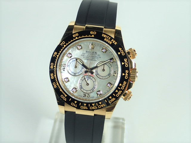 Rolex Daytona White Shell/8P Diamond 18KYG